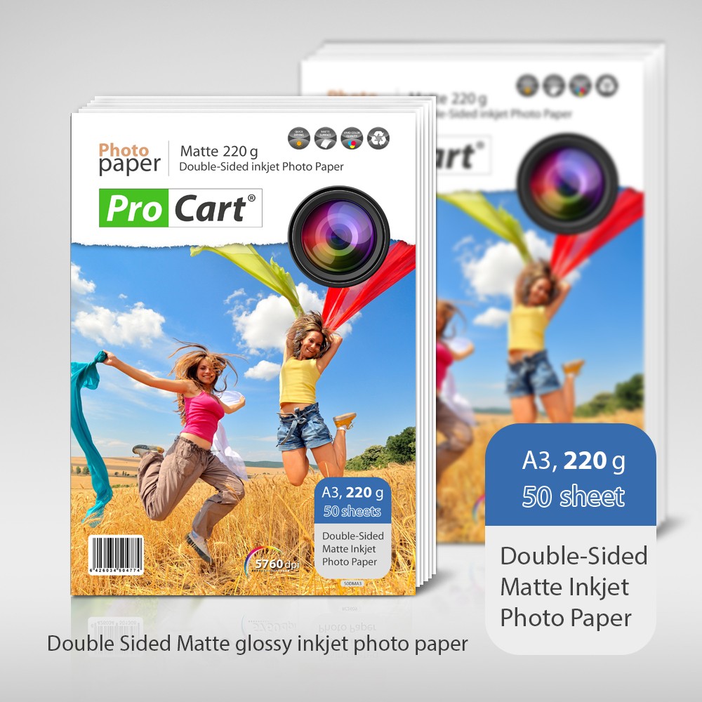 Hartie FOTO A3 Matte Inkjet, printabila fata-verso, 220 g, 50 coli - imagine 3